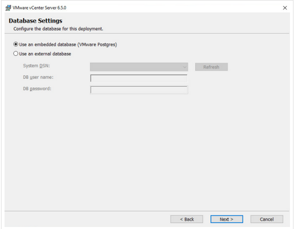 Select an embedded Postgre database