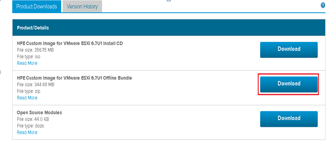 1. Download custom upgrade bundle for the server from VMware official site
