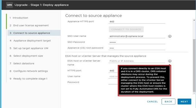 ESXi Host or vCenter Server