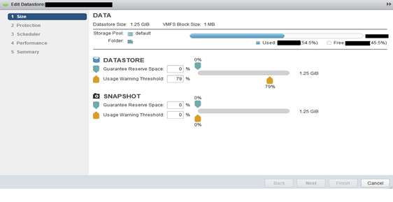 volume click on edit data store