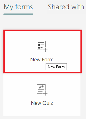 Click on New Form